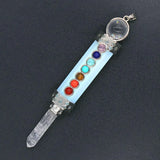 KFT Natural Healing Crystal Stones Hexagon Pendulums 7 Chakra Stone Beads