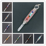 KFT Natural Healing Crystal Stones Hexagon Pendulums 7 Chakra Stone Beads