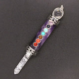 KFT Natural Healing Crystal Stones Hexagon Pendulums 7 Chakra Stone Beads