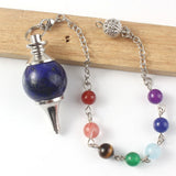 Natural Healing Reiki Lapis Lazuli Chakra Pendulum Stone Pendant Jewelry