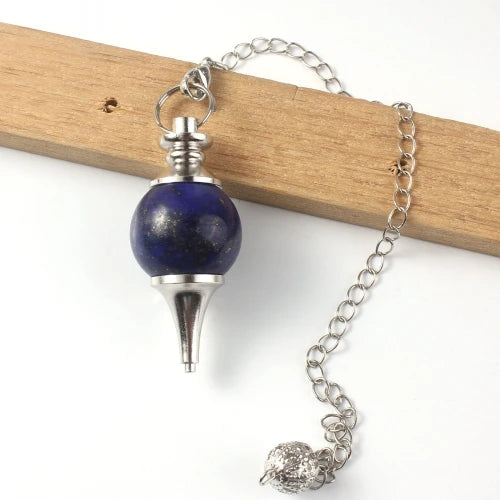 Natural Healing Reiki Lapis Lazuli Chakra Pendulum Stone Pendant Jewelry