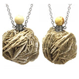 Desert Rose Selenite Stone Perfume Bottle Diffuser Necklace