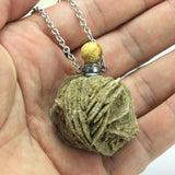 Desert Rose Selenite Stone Perfume Bottle Diffuser Necklace