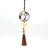 KFT Natural Mineral Crystal Car Pendant Tree Of Life