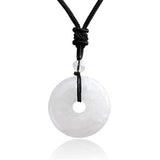 Natural Reiki Healing Crystal Necklace Lucky Coin Pendant