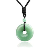 Natural Reiki Healing Crystal Necklace Lucky Coin Pendant