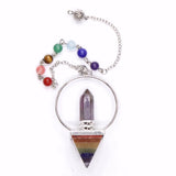 Reiki Healing Stone Pendulum Hexagon Chakra Pyramid Crystal