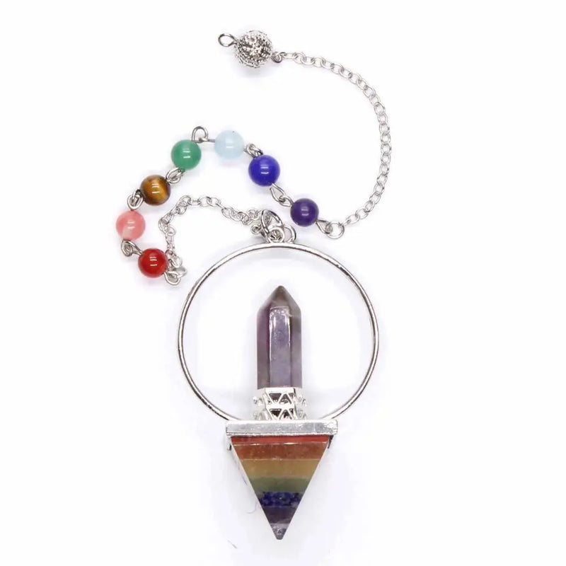 Reiki Healing Stone Pendulum Hexagon Chakra Pyramid Crystal
