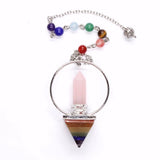 Reiki Healing Stone Pendulum Hexagon Chakra Pyramid Crystal