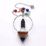 Reiki Healing Stone Pendulum Hexagon Chakra Pyramid Crystal