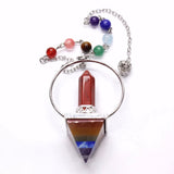 Reiki Healing Stone Pendulum Hexagon Chakra Pyramid Crystal