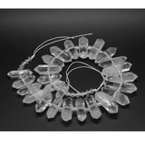 Natural Rock Crystal Quartz Hexagon Prism Stone Beads for Jewelry Making