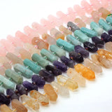 Natural Rock Crystal Quartz Hexagon Prism Stone Beads for Jewelry Making