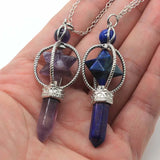Crystal Quartz Merkaba Meditation Chakra Pendulum Pendant Necklace