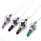 Crystal Quartz Merkaba Meditation Chakra Pendulum Pendant Necklace