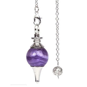 Natural Stone Healing Crystal Quartz Chakra Pointed Reiki Pendulum