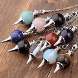 Natural Stone Healing Crystal Quartz Chakra Pointed Reiki Pendulum