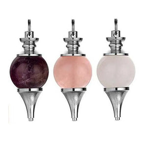 Natural Stone Healing Crystal Quartz Chakra Pointed Reiki Pendulum