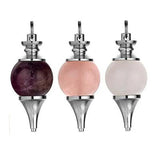 Natural Stone Healing Crystal Quartz Chakra Pointed Reiki Pendulum