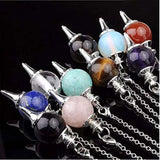 Natural Stone Healing Crystal Quartz Chakra Pointed Reiki Pendulum