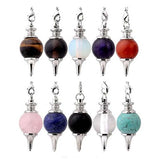 Natural Stone Healing Crystal Quartz Chakra Pointed Reiki Pendulum