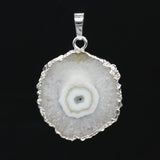 Natural Stone Rock Crystal Sun Flower Solar Quartz Pendant Jewelry