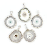 Natural Stone Rock Crystal Sun Flower Solar Quartz Pendant Jewelry