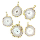 Natural Stone Rock Crystal Sun Flower Solar Quartz Pendant Jewelry