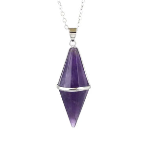 KFT Natural Stones Pendulum Dowsing Crystal Pyramid Pointed P
