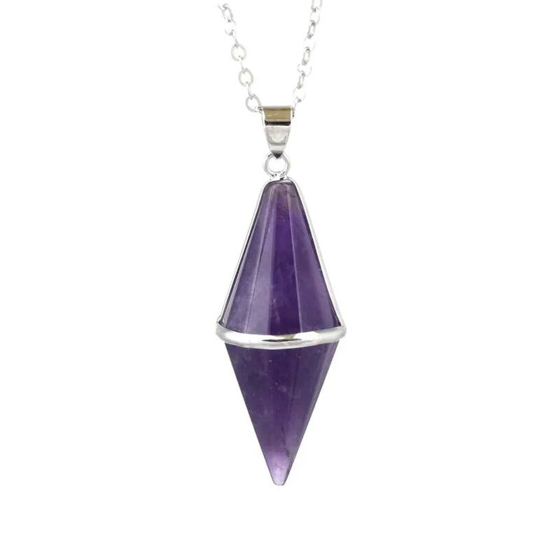 KFT Natural Stones Pendulum Dowsing Crystal Pyramid Pointed P