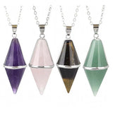 KFT Natural Stones Pendulum Dowsing Crystal Pyramid Pointed P