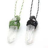 KFT Natural Crystals Column Stone Pendant Reiki Necklace