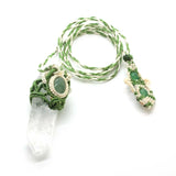 KFT Natural Crystals Column Stone Pendant Reiki Necklace