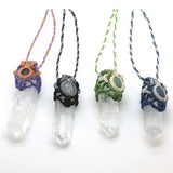 KFT Natural Crystals Column Stone Pendant Reiki Necklace