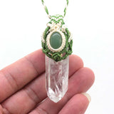 KFT Natural Crystals Column Stone Pendant Reiki Necklace