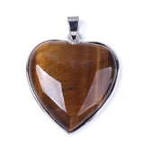 Rose Pink Quartz Amethysts Crystal Reiki Heart Shape Pendant