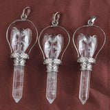 Vintage Silver Plated Crystal Angel Pendulum Jewelry