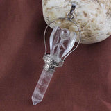 Vintage Silver Plated Crystal Angel Pendulum Jewelry