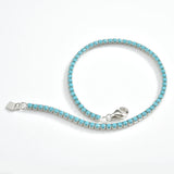 925 Silver 2mm Turquoise CZ Tennis Bracelet Women