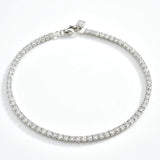 925 Silver 2mm Turquoise CZ Tennis Bracelet Women