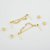 925 Sterling Silver Teardrops Ovals Chain Earring Women Piercing Clips