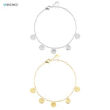 925 Silver Coins Chain Bracelet Women Jewelry Party Rock Punk