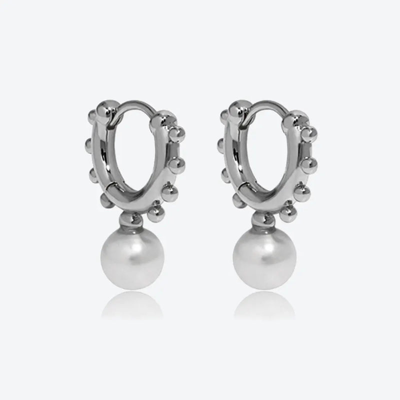 925 Silver Ear Pearl Pendant CZ Wedding Jewelry
