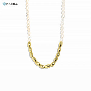 925 Silver Pearl Chain Choker Necklace Long Charm Wedding Jewelry