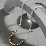 925 Silver Pearl Chain Choker Necklace Long Charm Wedding Jewelry