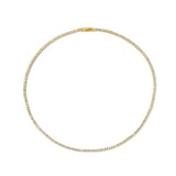 925 Silver 2mm Green CZ Chain Choker Necklace Fine Jewelry