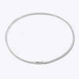 925 Silver 2mm Green CZ Chain Choker Necklace Fine Jewelry