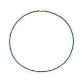 925 Silver 2mm Green CZ Chain Choker Necklace Fine Jewelry