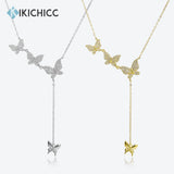 925 Silver Chain Butterfly Pendant Choker Necklace Women Rock Punk Jewelry