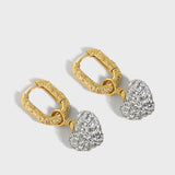 925 Silver Big Heart Drop Earrings for Women